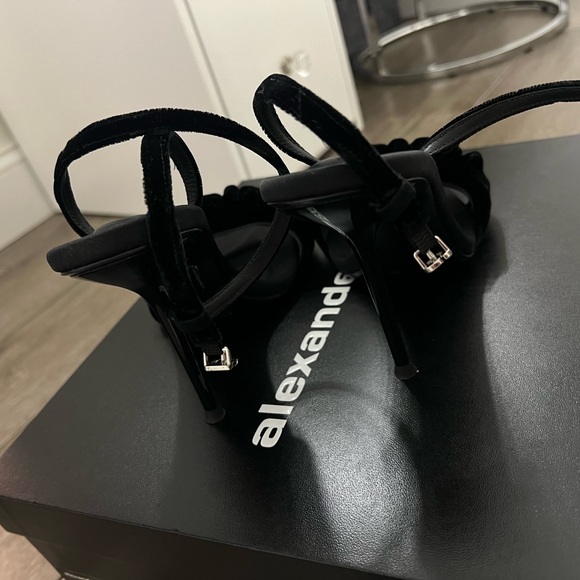 Alexander Wang Julie Scrunchie Strap Velvet Sandal - Picture 5 of 11